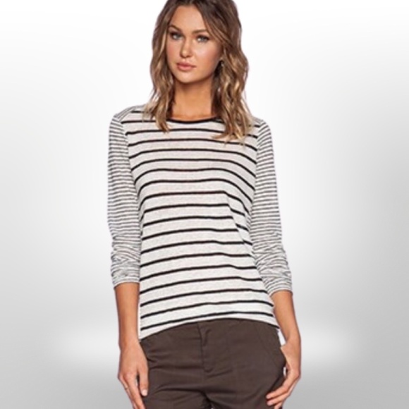 Vince Mixed Stripe Long Sleeve Tee - Picture 6 of 6